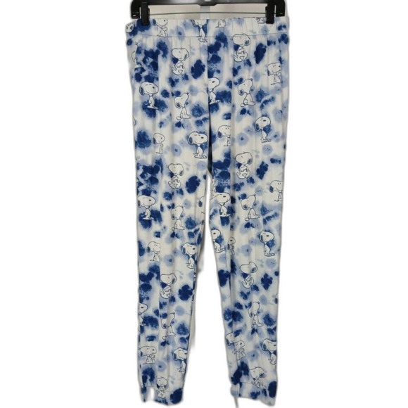 Munki Munki x Peanuts Snoopy Sleepwear Pajama Pants White/Blue 2020 Size M - Picture 1 of 3